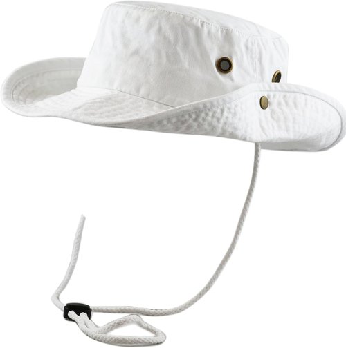 Hat Depot Cotton Safari Hat - Stone-Washed, Foldable, Double-Sided Wide Brim | Perfect for Sun Protection