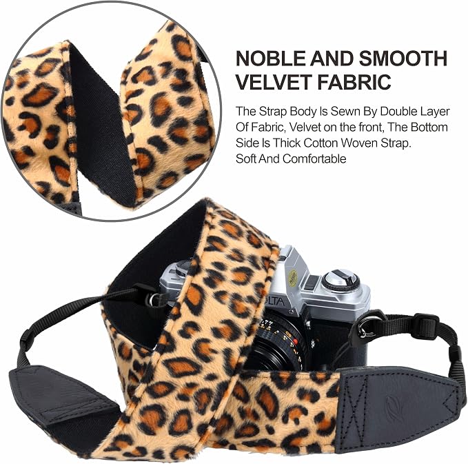 Padwa Lifestyle Leopard Velvet Camera Strap
