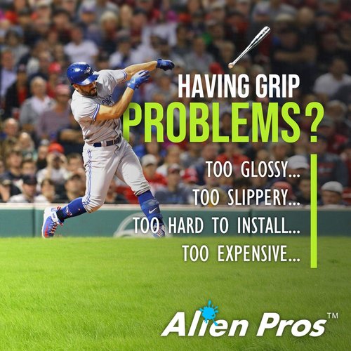 **ALIEN PROS Bat Grip Tape - 0.5MM Precut Baseball Grip Tape for Pro Feel - Perfect Replacement for Old Bats**
