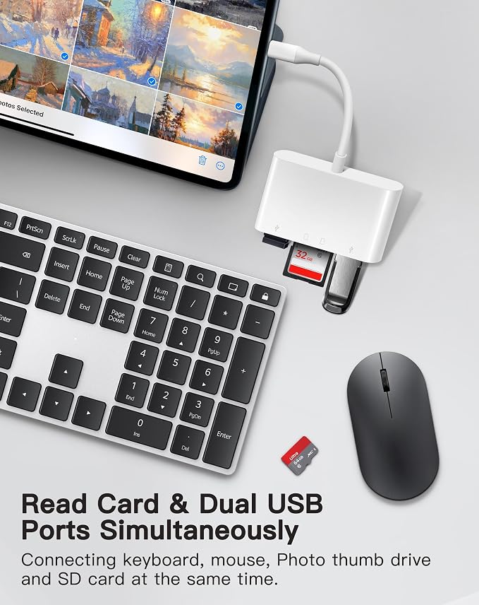 USB C SD Card Reader for Mac/MacBook/iPad/iPhone 15 Pro WNXSLOAD SD Card Adapter