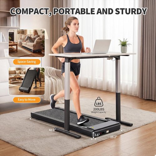 NEWBULIG Under Desk Treadmill - Portable Electric Walking Pad with Remote Control | Compact & Quiet Fitness Machine