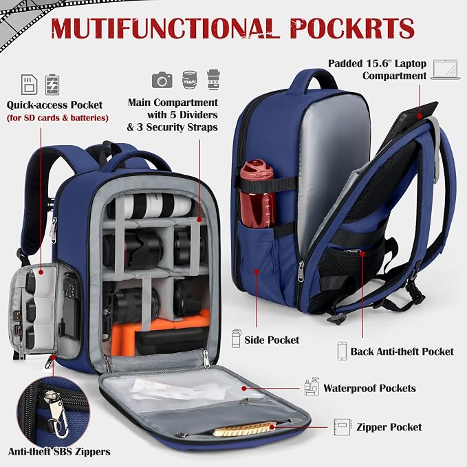 SDYSM Camera Backpack, Large Camera Bag
