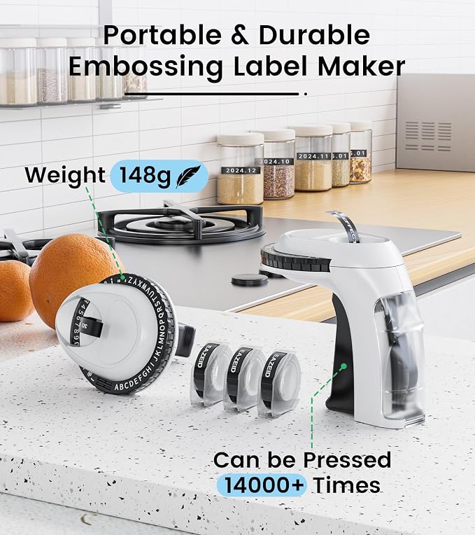 Embossing Label Maker, Vintage Manual Embossed Labeler