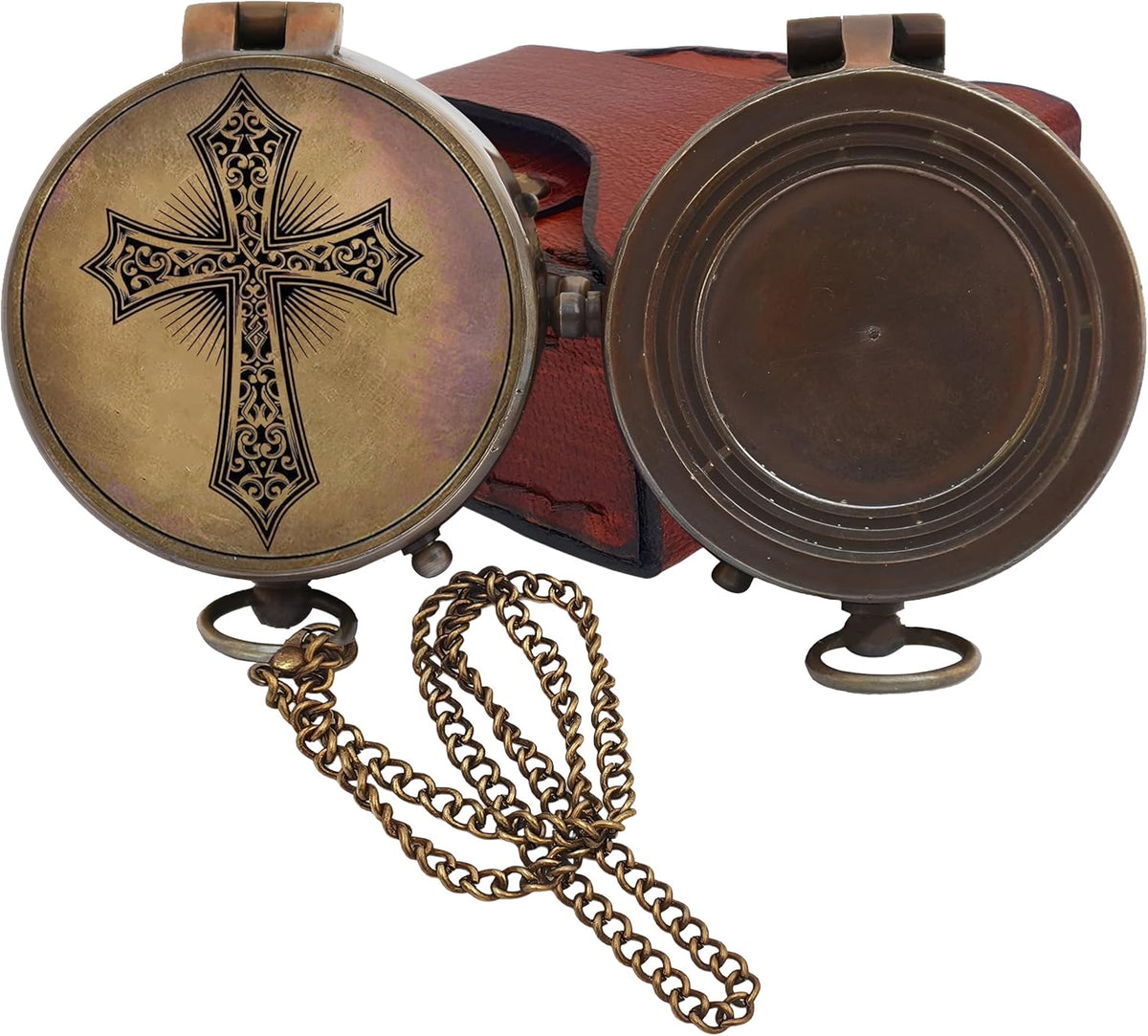 Regine Switzerland Personalized Keepsake Compass - Engraved Cross & Inspirational Message | Baptism & Confirmation Gift