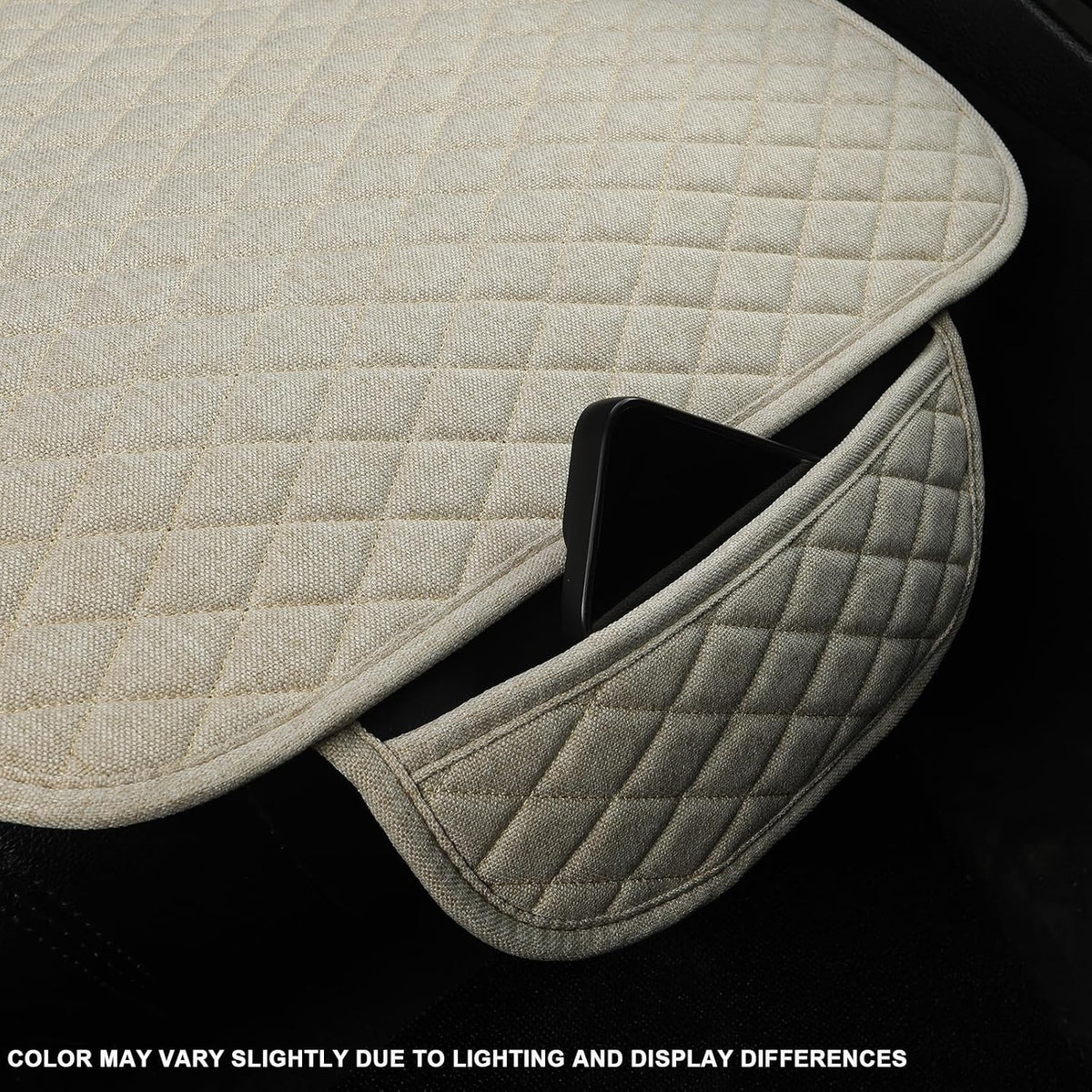 West Llama Linen Car Seat Covers,Bottom Seat Covers for Cars Include 1 Piece Front Driver Seat Pad Mat Universal Fits 90% Vehicles,SUVs,Cars,Sedans(1Piece-Beige)