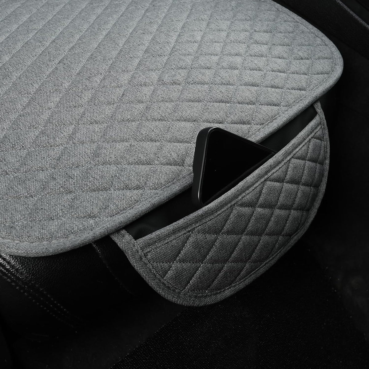 West Llama Linen Car Seat Covers,Bottom Seat Covers for Cars Include 1 Rear Bench Cover Universal Fits 90% Vehicles,SUVs,Cars,Sedans,Gray