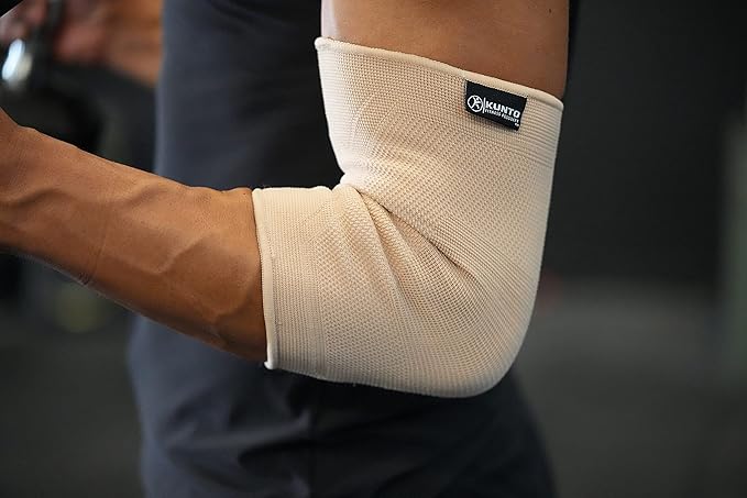 Kunto Fitness Elbow Brace Compression Support Sleeve (Shipped From USA) for Tendonitis, Tennis Elbow, Golf Elbow Treatment - Reduce Joint Pain During Any Activity!