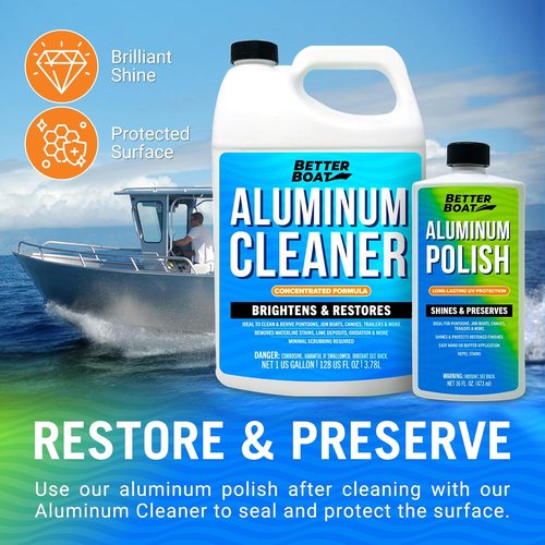 Marine Aluminum Polish - Premium Aluminum Restorer & Brightener for Boats, Pontoons, and Canoes