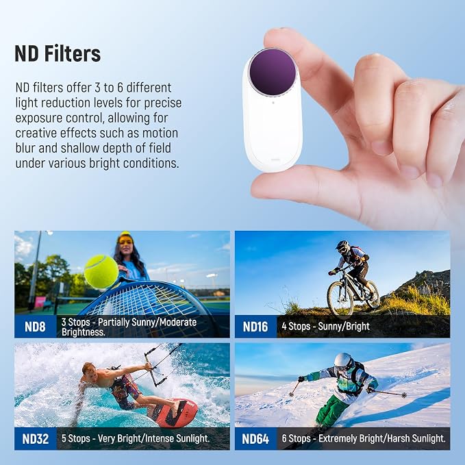 NEEWER GO 3S ND Filter Set, ND8 ND16 ND32 ND64 Neutral Density Lens Filter