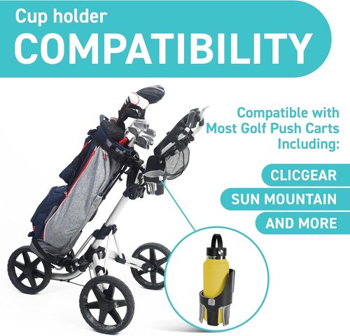 Clicgear Golf Push Cart Cup Holder - Large Size Accessory for Clicgear, Sun Mountain & Bagboy