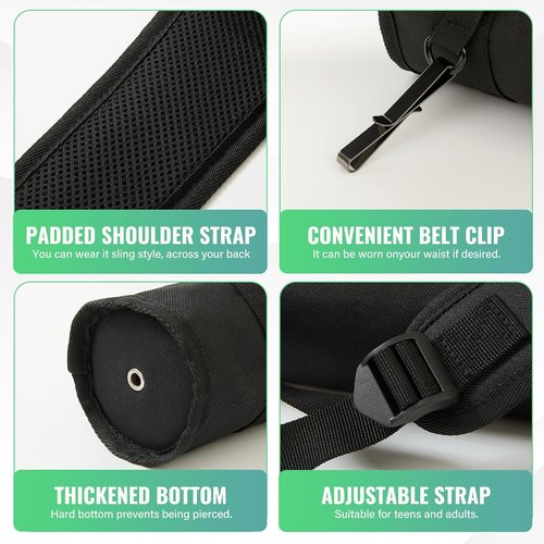 Archery Quiver - Adjustable Back & Hip Arrow Holder for Compound/Recurve Bows - Lightweight Foldable Bag with Shoulder Strap for All Ages