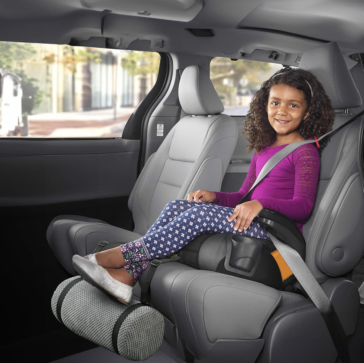 Car Seat Foot Rest, Grey, Extra Long Straps, Adjustable