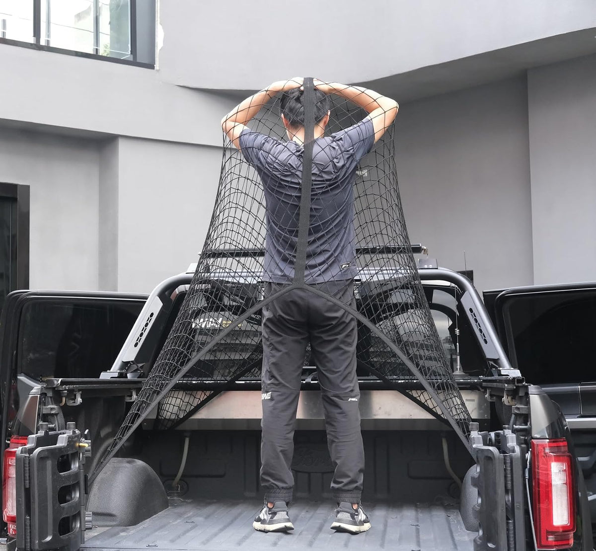 Highly Elastic Cargo Net, Simple Truck Bed Cargo Mesh Organizer, Suitable for 5ft - 6ft Standard Bed Trucks, 4'x4' Stretches to 7'x7' (Single Layer)