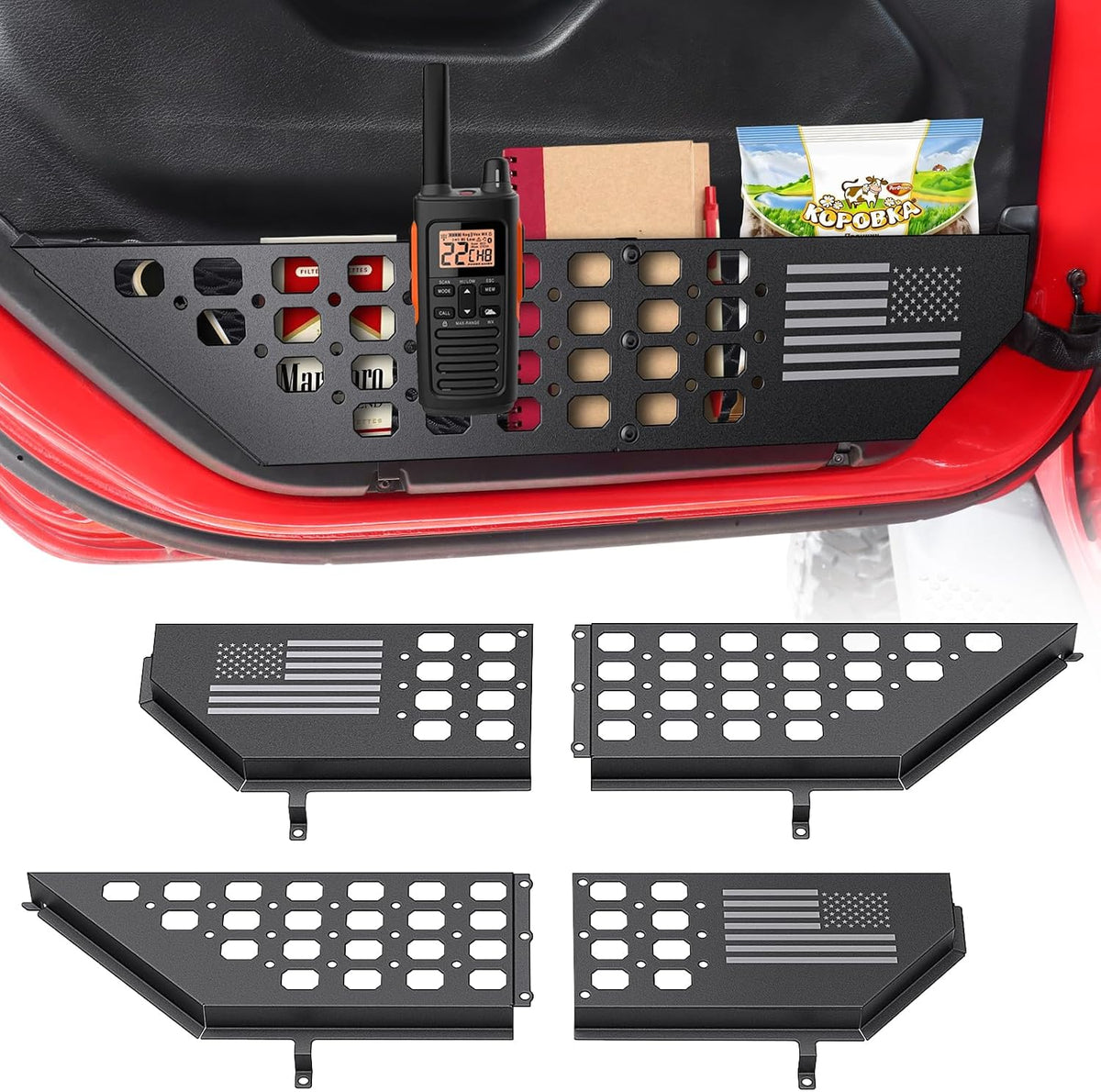 DIAMOOKY Metal Front Door Pocket Storage for Jeep Wrangler JL JLU 2018-2026