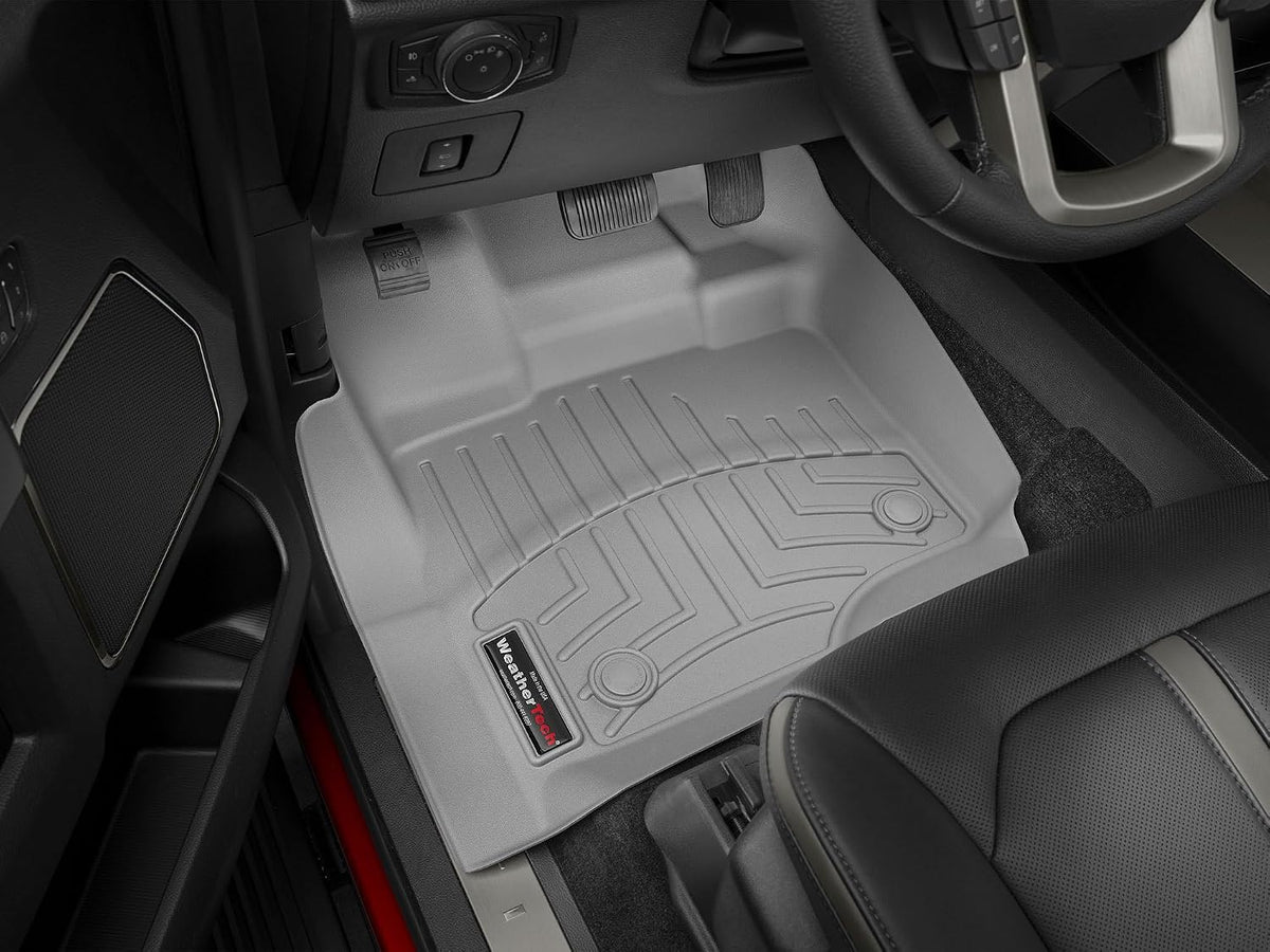 WeatherTech Custom Fit FloorLiners for 2015-2019 GMC Sierra 2500HD/3500HD, Chevrolet Silverado 2500HD/3500HD - 1st & 2nd Row (Full Coverage Row) (446071-445422), Black