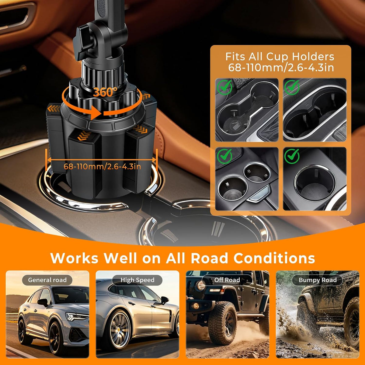 Phone Holders for Your Car, Universal Strong Magnetic Cup Car Phone Mount