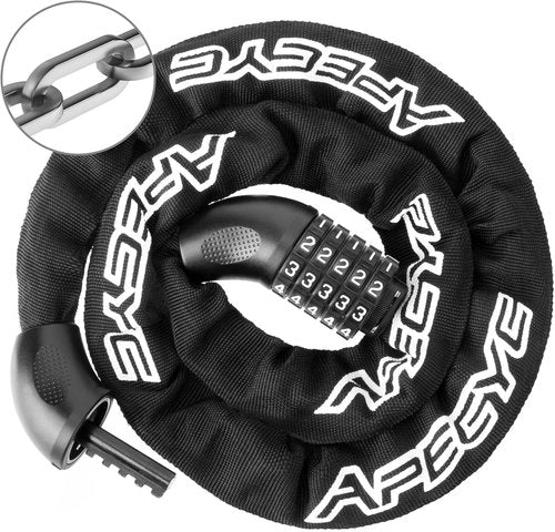 APECYC Heavy Duty Bike Chain Lock - 5 Digit Combination Anti-Theft Security | 3FT/4FT/5FT Hardened Steel Links
