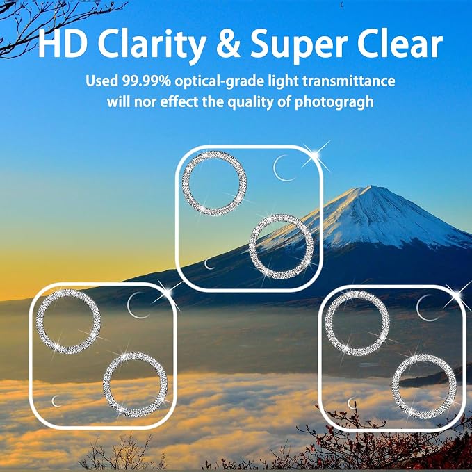 Dengduoduo 3 Pack Tempered Glass Camera Lens Protector