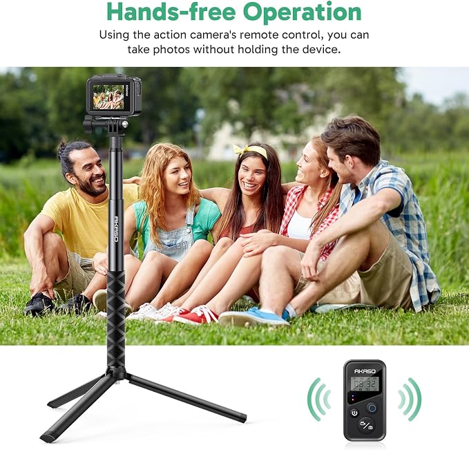 AKASO 49.2"/120cm Extendable Selfie Stick and a Tripod Stand Action Camera