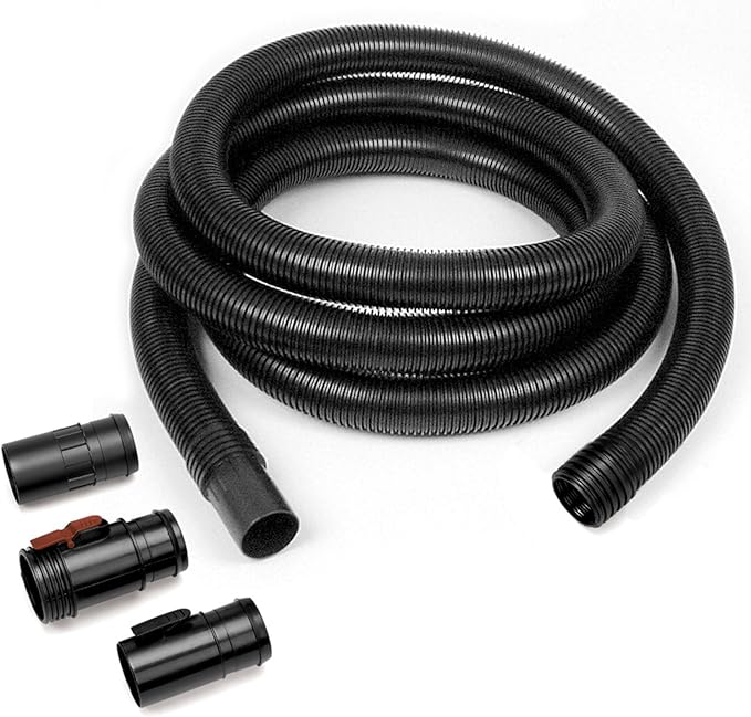 DEWALT 16 Gallon Poly Wet/Dry Vac/Acc & Workshop Wet Dry Vacuum Accessories WS25022A Extra Long Wet Dry Vacuum Hose, 2-1/2-Inch x 20-Feet Locking Wet Dry Vac Hose for Wet Dry Shop Vacuums