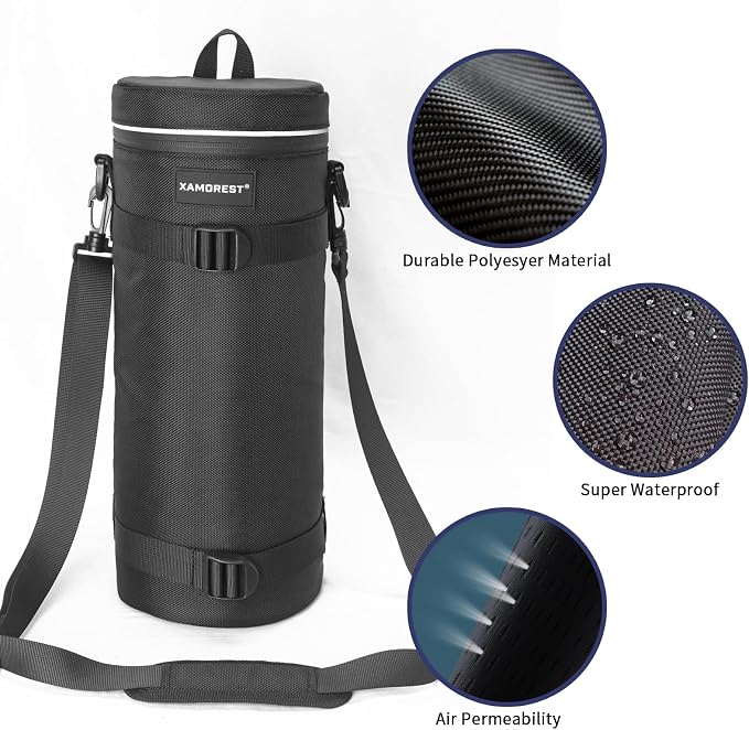 Camera Lens Case Bag for Photographyers, Zipper Waterproof Lens Protective