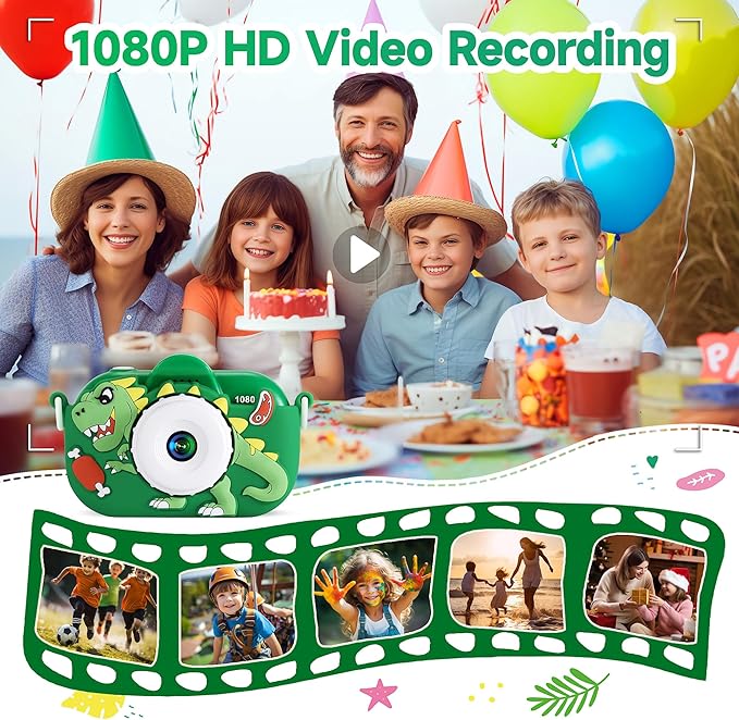 Kids Camera Boys Toys for 3 4 5 6 7 8 9 Years Old Boys, 48MP Dual Lens Kids