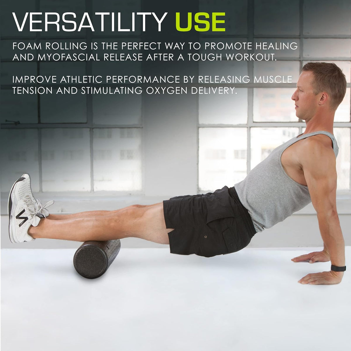 ProsourceFit Foam Roller - 18-Inch Firm Full Body Massage Tool for Yoga & Post-Workout Recovery | Black