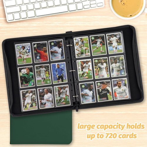 GERMUN 9 Pocket Card Binder - Premium Zip Trading Card Album for MTG, TCG & Sports Cards | Dark Green, 720 Pockets