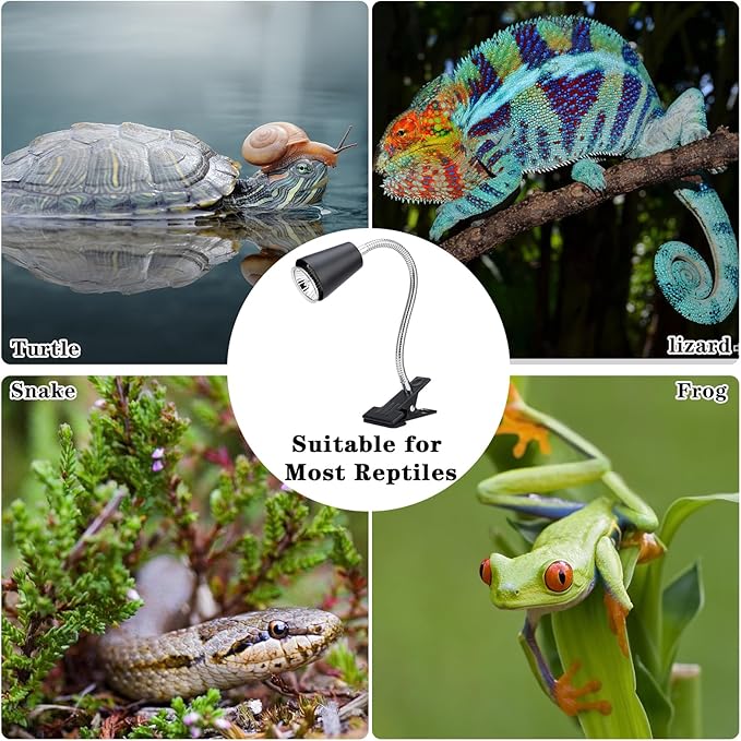 Reptile Heat Lamp Bulbs 110V, 2-Pack UVA/UVB Light for Turtles, 360° Rotatable Heating Lamp for Aquarium Terrarium, Aquatic Plants, Lizards and Snakes