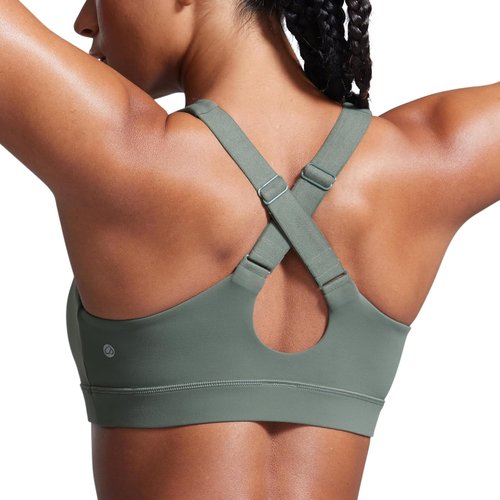CRZ YOGA Sports Bra - Butterbreeze Criss Cross Back with Adjustable Straps | V Neck Padded Crop Top
