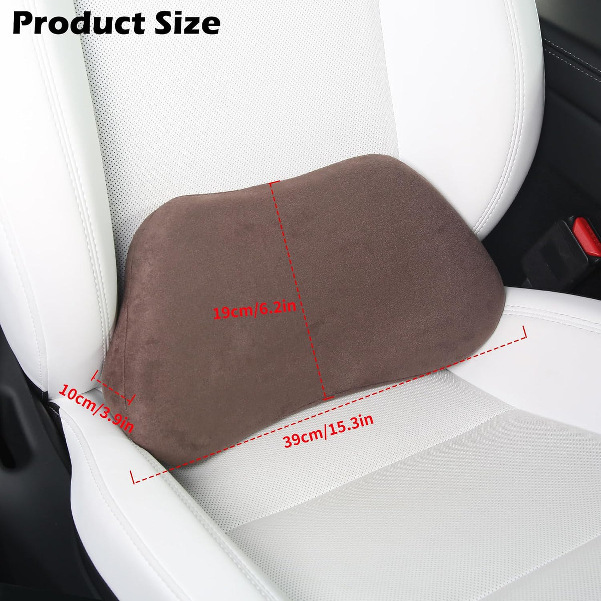 Lumbar Support Pillow for Car Lower Back Cushion, Brown, 2 Packs