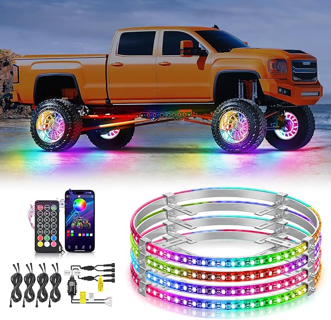 Nilight 4PCS 17.5inch Wheel Ring Lights Deram Color