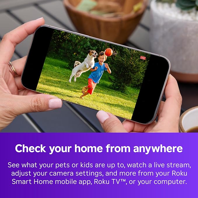 Roku Wireless Battery Security Camera 2025, Indoor/Outdoor Weather‑Resistant