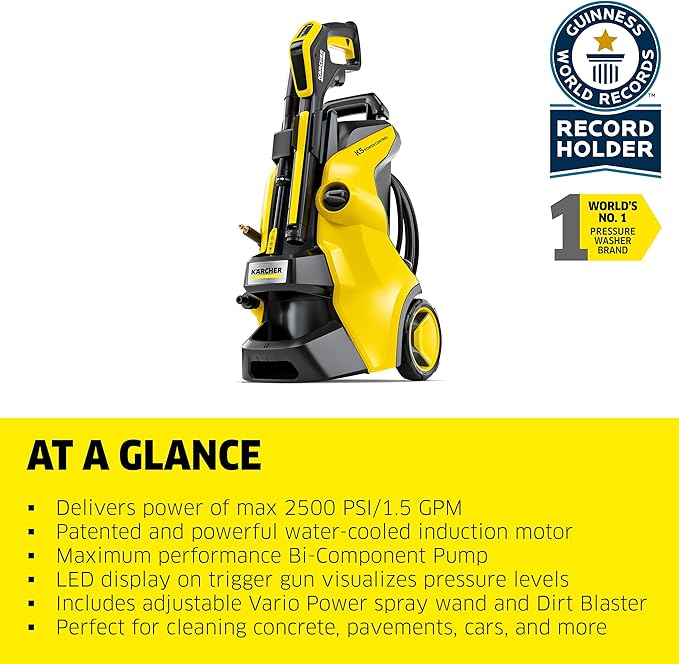 Kärcher Pressure Washer, K5 Power Control, Max 2500 PSI, 32 ft. Hose, 2 Spray Wands - 1.55 GPM