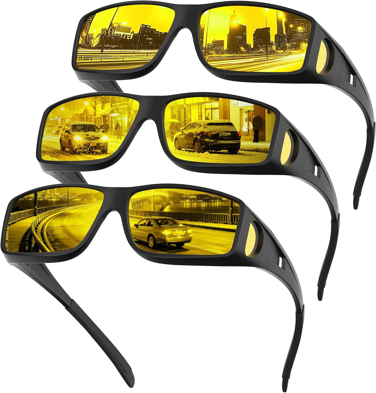Skiennix Night Driving Glasses - HD Anti-Glare Wraparound Design for Enhanced Vision & Comfort