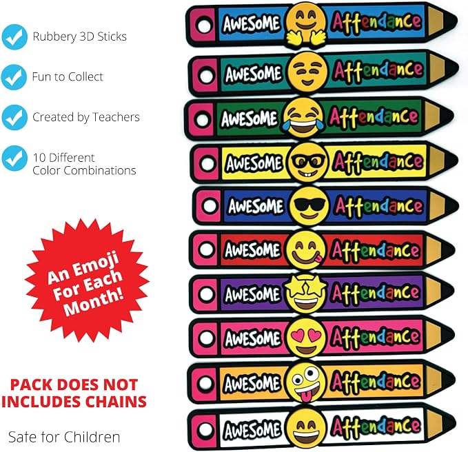 Brag Sticks Awesome Attendance Value Pack: Wearable Incentives to Increase