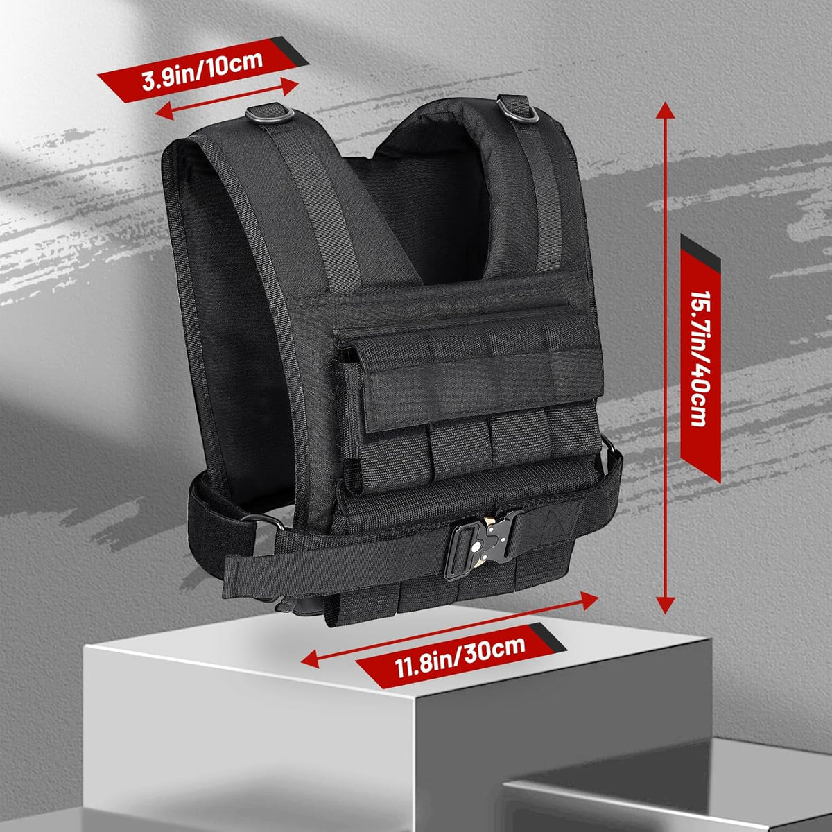 Skiennix Weighted Vest - Adjustable 26lbs to 45lbs | Heavy Duty Workout Vest for Strength Training & Running