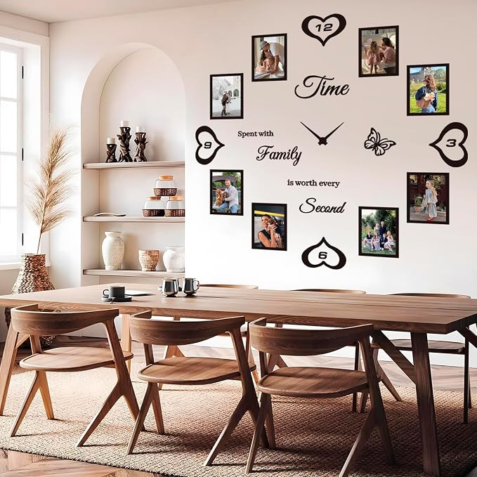 Datesno DIY Family Photo Frame Wall Clock Decal