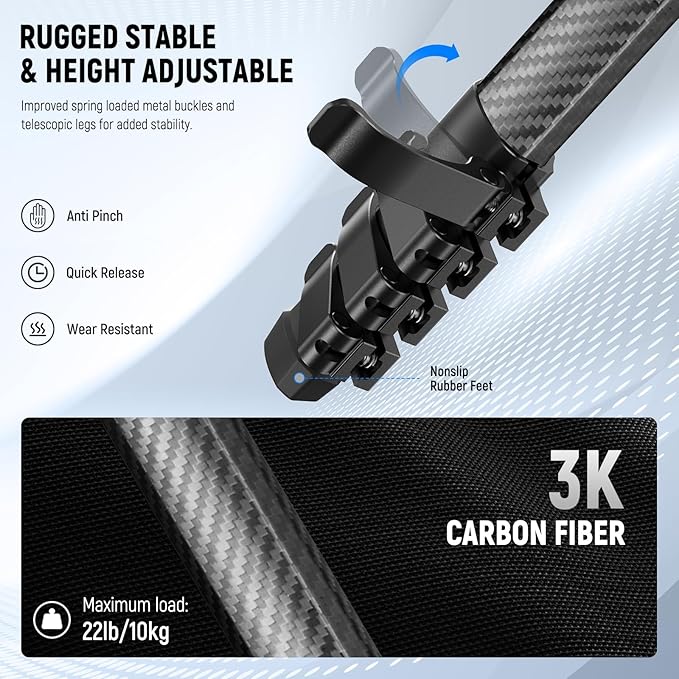 NEEWER LITETRIP LT38 61" Travel Tripod Carbon Fiber