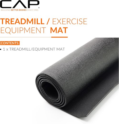 Cap Exercise Equipment Mat - Treadmill & Fitness Floor Protection | Black Pebble Design, Multiple Sizes