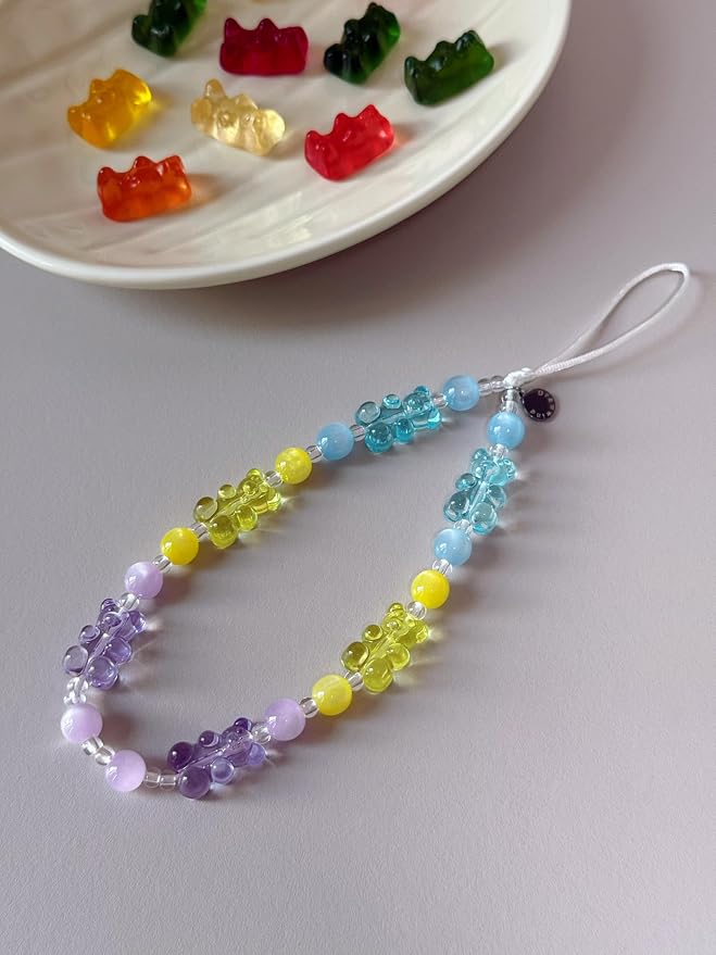 Drawwind Phone Charm Beaded Wristlet Strap Universal Cell Phone Lanyard Cute