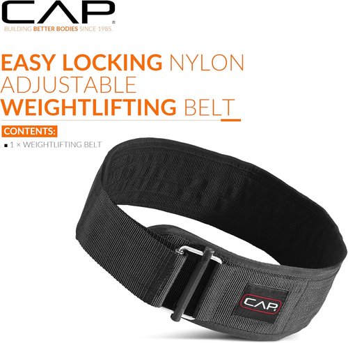 CAP Barbell Premium Nylon Weightlifting Belt - Durable Support for Weight Training | Multiple Sizes Available