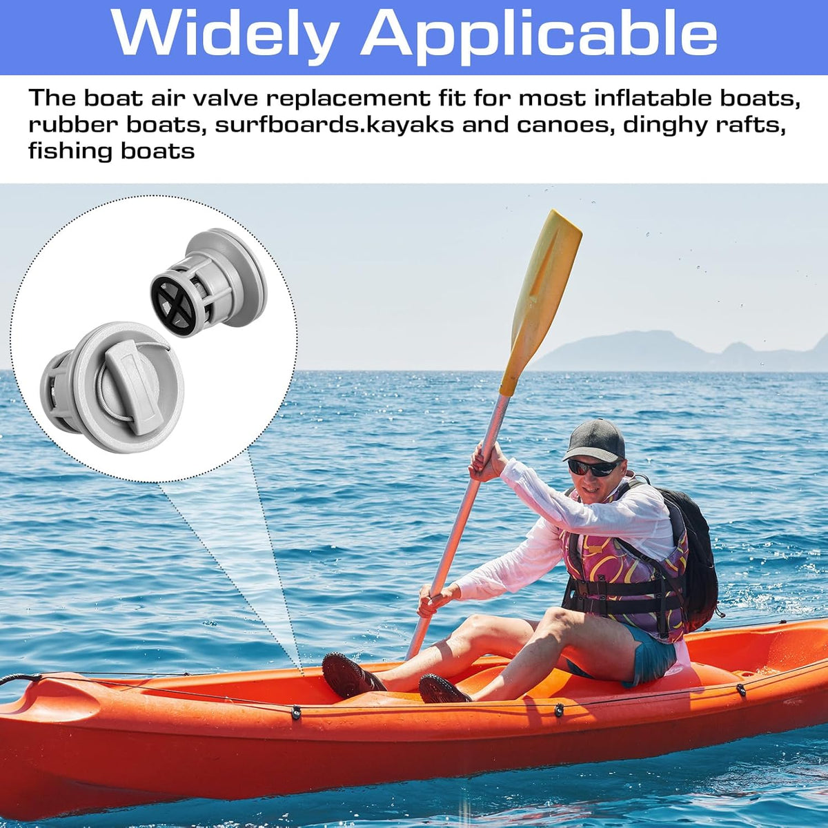 Skiennix 4 Pack Boat Air Valve - Dual Seal Spiral Gaskets for Kayak & Canoe Accessories