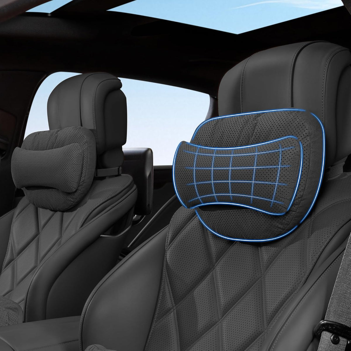 2 Pack Car Neck Support, Ergonomic Drive Seat Head Cushion Pillow