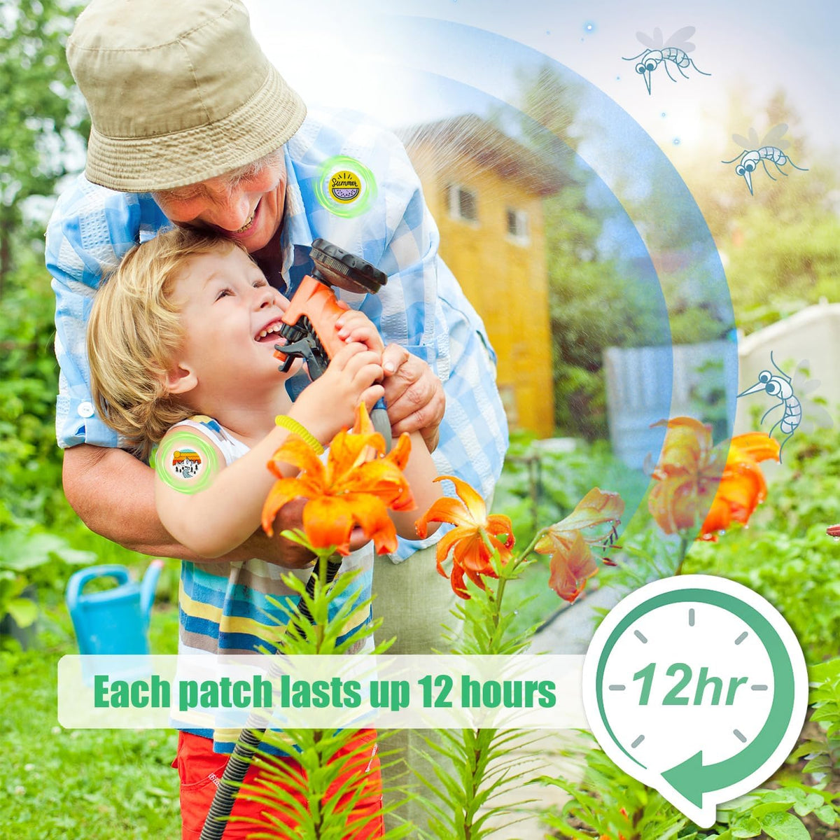 Skiennix Mosquito Repellent Stickers - 300 Pack for Kids & Adults | Natural Plant-Based with 6 Bracelets
