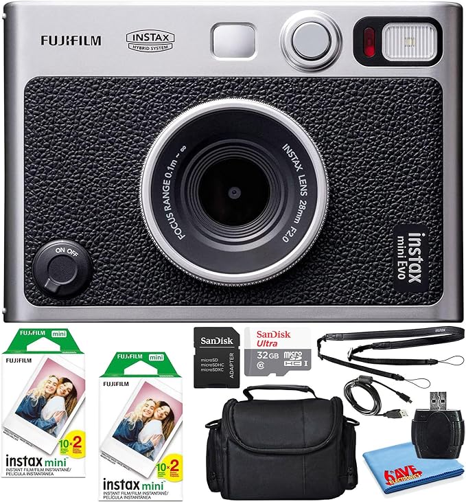 Fujifilm Instax Mini EVO Hybrid Instant Film Camera Bundle