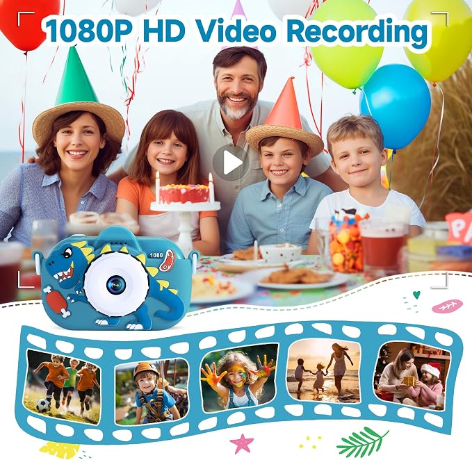 Kids Camera Toddler Toys for Boys Aged 3-9, 1080P Toddler Camera Christmas