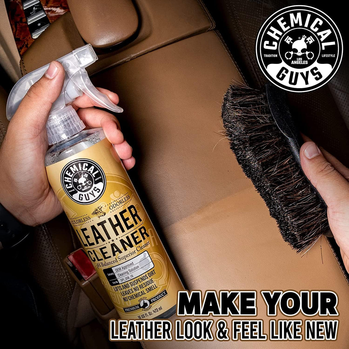 Chemical Guys Complete Leather and Total Interior Kit for Cars, 9 Piece | Conditioner and cleaner for cars, furniture, office seating, and luxury vehicle owners, safe on natural, synthetic, and faux