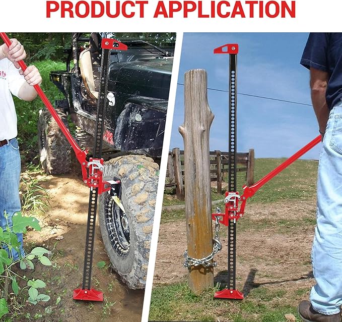 GarveeTech 3 T Farm Jack, 60 in Utility Farm Jack, 6600 LBS Capacity Ratcheting Off Road Utility Jack, Heavy-Duty Farm Jacks Foratv, Utv, SUV, Tractor, Truck, Universal Jack