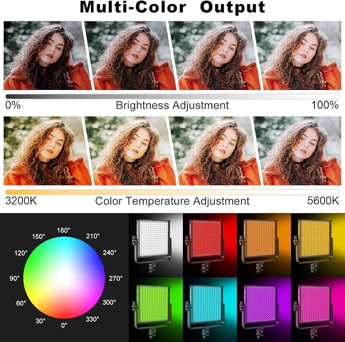 GVM 50RS RGB LED Video Light, 50W Video Lighting Kit